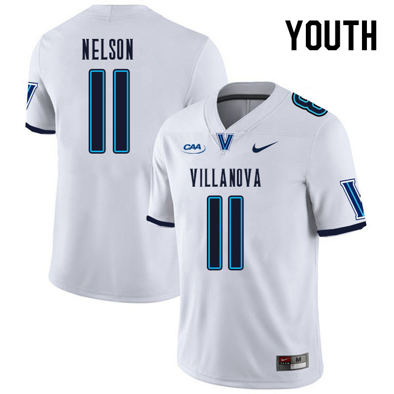 Youth #11 Jordan Nelson Villanova Wildcats College Football Jerseys Stitched Sale-White